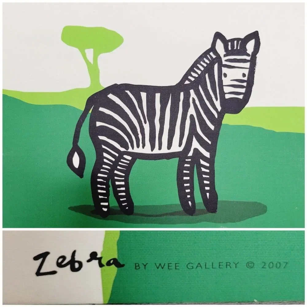 Wee Gallery 3-Piece Safari Animals Nursery Canvas Paintings Wall Art Decor 9x12
